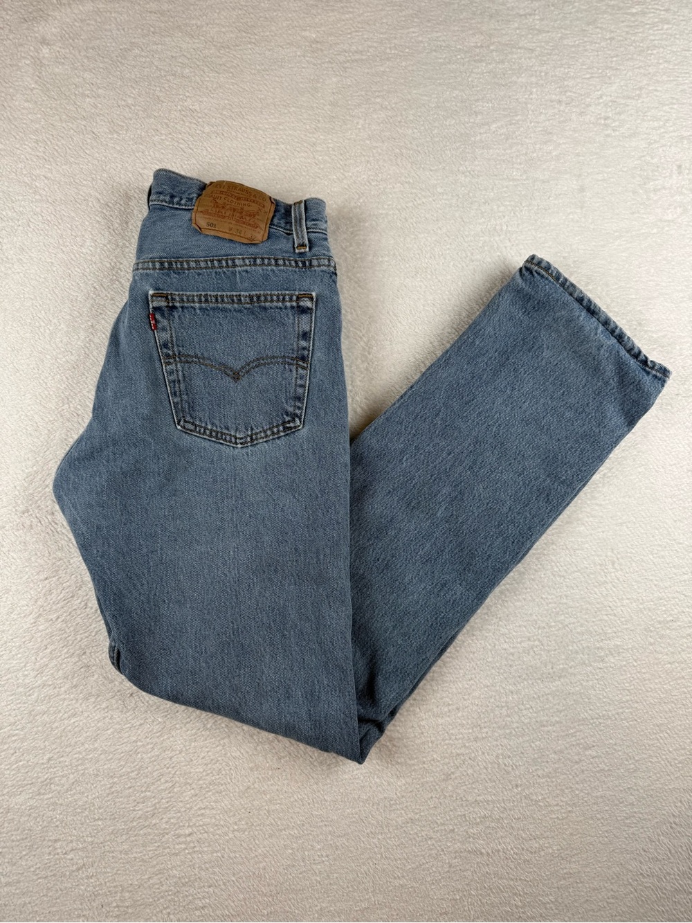 Vintage 90s Levis 501 Straight Leg Jeans 34x32 fits 32x32 Made in USA Button Fly